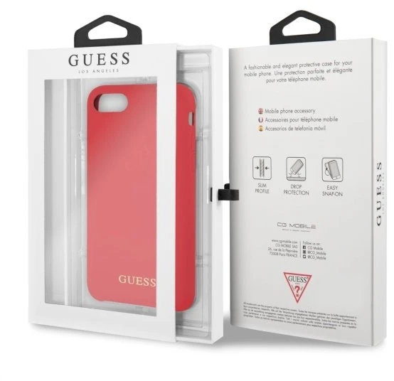 Guess GUHCI8LSGLRE iPhone 7/8/SE 2020/SE 2022 raudonas/raudonas kietas silikoninis dėklas