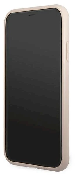 Guess GUHCN61G4GFPI Apple iPhone 11 6,1″ rožinės spalvos kietas dėklas 4G Metal Gold Logo