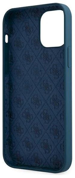 Guess GUHCP12LLSLMGBL iPhone 12 Pro Max 6,7″ mėlynas kietas dėklas Metal Logo Script