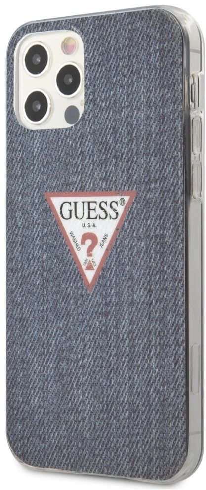 Apple iPhone 12 Pro Max Guess dėklas Jeans Collection (GUHCP12LPCUJULDB) mėlynos spalvos