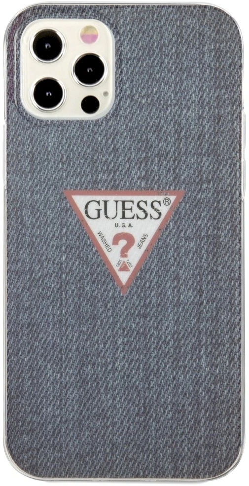 Apple iPhone 12 Pro Max Guess dėklas Jeans Collection (GUHCP12LPCUJULDB) mėlynos spalvos
