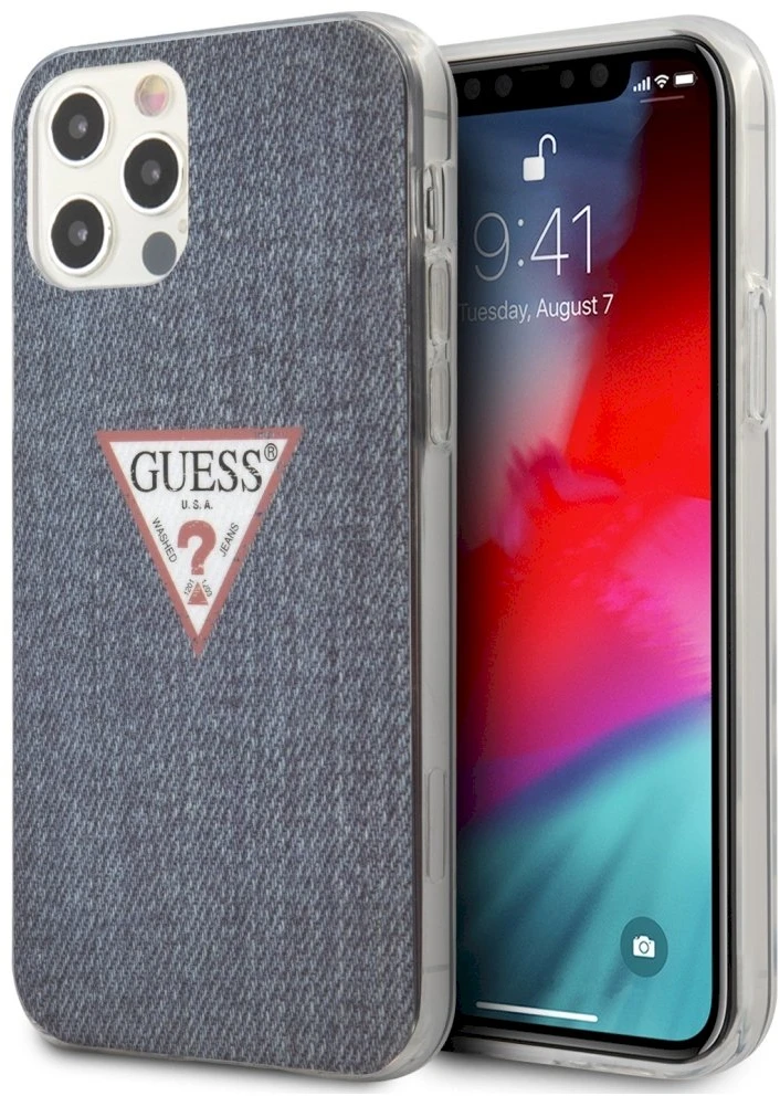 Apple iPhone 12 Pro Max Guess dėklas Jeans Collection (GUHCP12LPCUJULDB) mėlynos spalvos