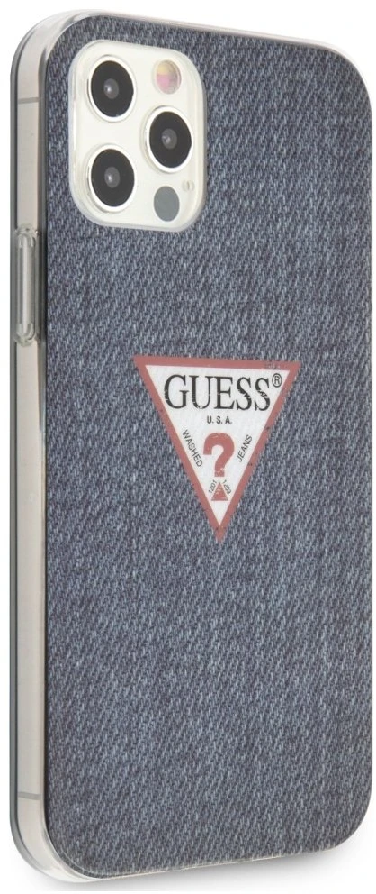 Apple iPhone 12 Pro Max Guess dėklas Jeans Collection (GUHCP12LPCUJULDB) mėlynos spalvos