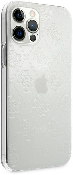 Guess GUHCP12M3D4GTR Apple iPhone 12/12 Pro 6,1″ skaidrus kietas dėklas 4G 3D Pattern Collection