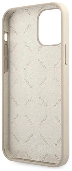 GUESS kietas dėklas GUHCP12SLSVSGP silikoninis vintažinis iPhone 12 mini Rožinis/pilkas