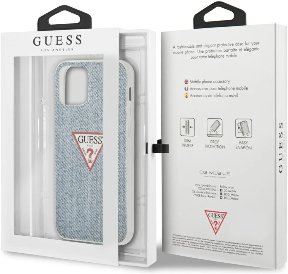 Dėklas GUESS HARD CASE JEANS COLLECTION IPHONE 12 MINI LIGHT Mėlynas