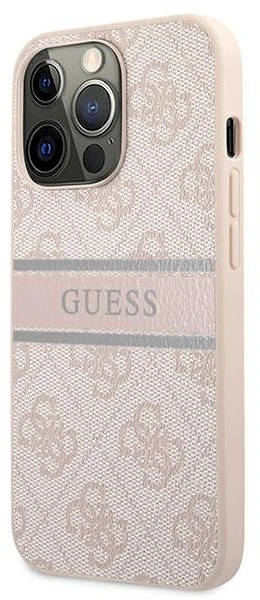 Dėklas GUHCP13L4GDPI Guess PU 4G Printed Stripe Case, skirtas iPhone 13 Pro, rožinis