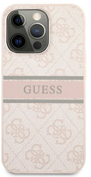 Dėklas GUHCP13L4GDPI Guess PU 4G Printed Stripe Case, skirtas iPhone 13 Pro, rožinis