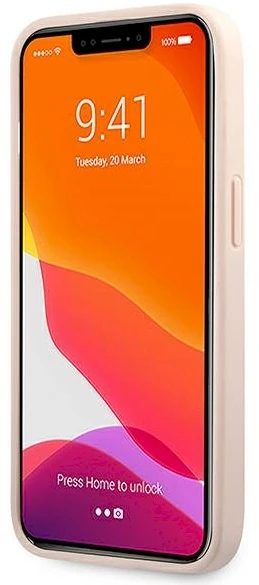 Dėklas GUHCP13L4GDPI Guess PU 4G Printed Stripe Case, skirtas iPhone 13 Pro, rožinis