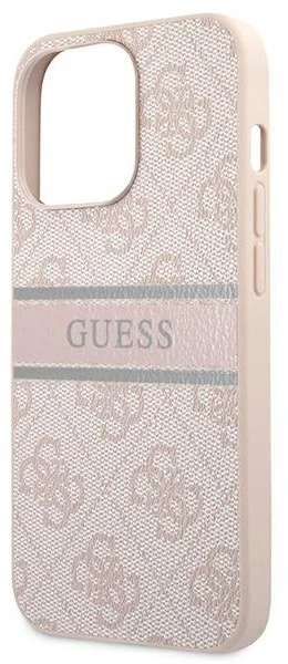 Dėklas GUHCP13L4GDPI Guess PU 4G Printed Stripe Case, skirtas iPhone 13 Pro, rožinis