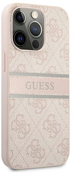 Dėklas GUHCP13L4GDPI Guess PU 4G Printed Stripe Case, skirtas iPhone 13 Pro, rožinis