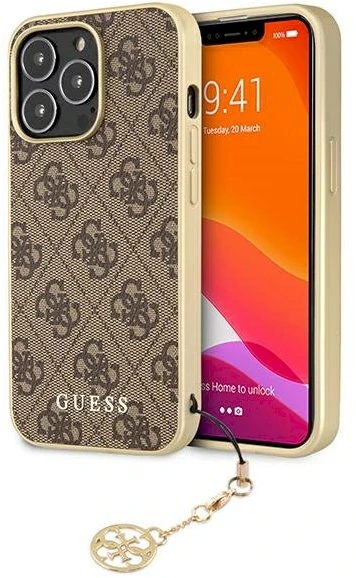 Dėklas Cg Mobile France GUHCP13LGF4GBR Guess 4G Charms Zadní Kryt pro iPhone 13 Pro Brown (ruda)