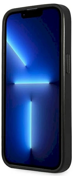Dėklas Guess GUHCP13LPSATLK iPhone 13 Pro / 13 6,1" juodas/juodas kietas SaffianoTriangle logotipas