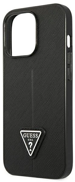 Dėklas Guess GUHCP13LPSATLK iPhone 13 Pro / 13 6,1" juodas/juodas kietas SaffianoTriangle logotipas
