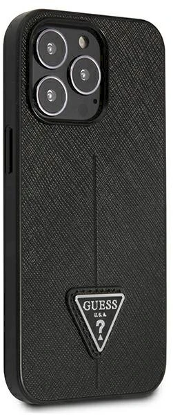 Dėklas Guess GUHCP13LPSATLK iPhone 13 Pro / 13 6,1" juodas/juodas kietas SaffianoTriangle logotipas