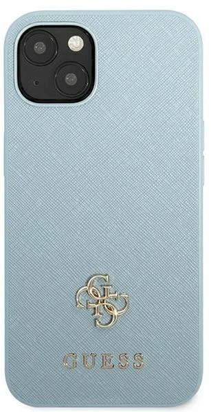 Guess GUHCP13SPS4MB iPhone 13 mini 5,4″ mėlynas kietas dėklas Saffiano 4G Small Metal Logo