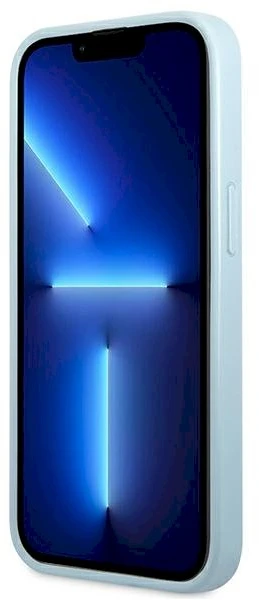 Guess GUHCP13SPS4MB iPhone 13 mini 5,4″ mėlynas kietas dėklas Saffiano 4G Small Metal Logo