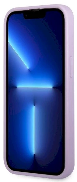 Guess GUHCP13SPS4MU Apple iPhone 13 mini 5,4″ violetinės spalvos kietas dėklas Saffiano 4G Small Metal Logo