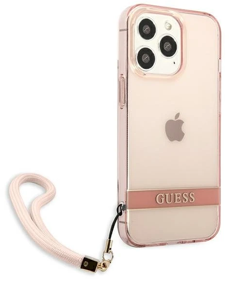 Dėklas Guess Translucent Stap Case for iPhone 13 Pro Max - Rožinė