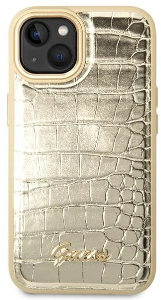 Dėklas GUESS GUHCP14MHGCRHD IPHONE 14 PLUS / 15 PLUS 6.7 "GOLD / GOLD HARDCASE CROCO COLLECTION
