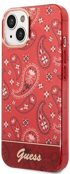 „Guess“ GUHCP14SHGBNHR iPhone 14 6.1" raudonas/raudonas kietas dėklas su „Bandana Paisley“ raštu