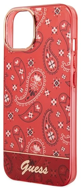 „Guess“ GUHCP14SHGBNHR iPhone 14 6.1" raudonas/raudonas kietas dėklas su „Bandana Paisley“ raštu
