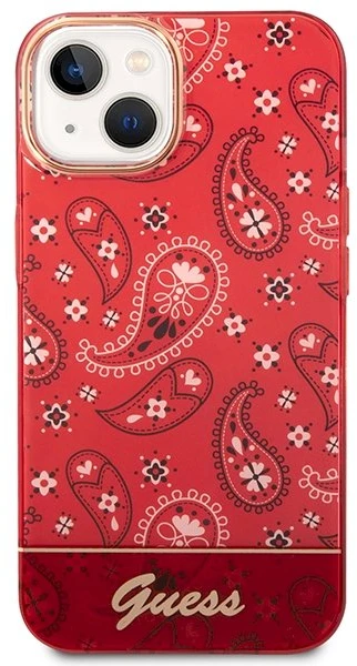 „Guess“ GUHCP14SHGBNHR iPhone 14 6.1" raudonas/raudonas kietas dėklas su „Bandana Paisley“ raštu