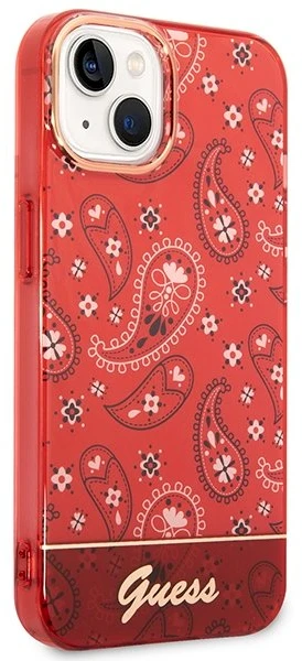 „Guess“ GUHCP14SHGBNHR iPhone 14 6.1" raudonas/raudonas kietas dėklas su „Bandana Paisley“ raštu