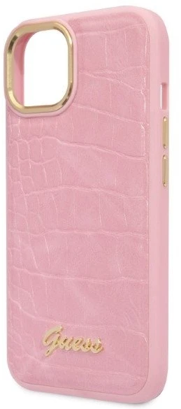 Dėklas GUESS GUHCP14SHGCRHP IPHONE 14/15/13 6.1 "Rožinis / Rožinis HARDCASE CROCO COLLECTION