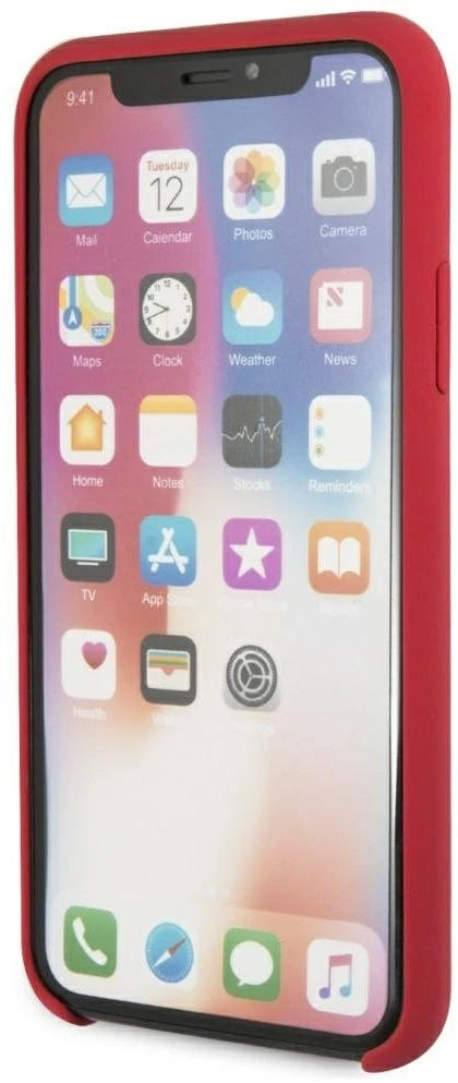 Guess GUHCPXLSGLRE iPhone X/Xs raudonas/raudonas kietas silikoninis dėklas