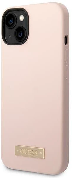 Guess Silicone Logo Plate MagSafe silikoninis dėklas iPhone 13/14/15
