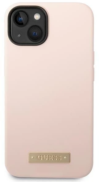 Guess Silicone Logo Plate MagSafe silikoninis dėklas iPhone 13/14/15