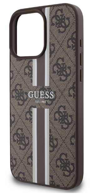 Guess 4G Printed Stripes MagSafe Apple iPhone 16 Pro Max - dėklas telefonui rudos spalvos