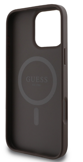 Guess 4G Printed Stripes MagSafe Apple iPhone 16 Pro Max - dėklas telefonui rudos spalvos