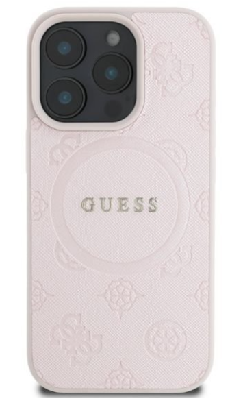 Guess Saffiano Peony Classic Logo MagSafe - dėklas skirtas Apple iPhone 16 Pro Max pink