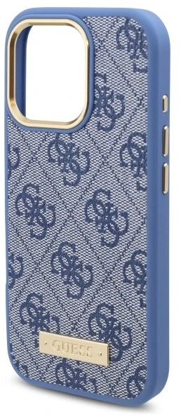 Guess 4G Logo Plate MagSafe Case Apple iPhone 16 Pro Max - dėklas telefonui mėlynos spalvos