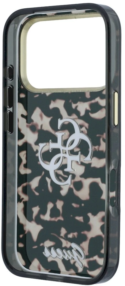 Dėklas Guess IML 4G Script Metal Case for iPhone 17 Pro Max / 18 Pro Max - Juoda ir Ruda