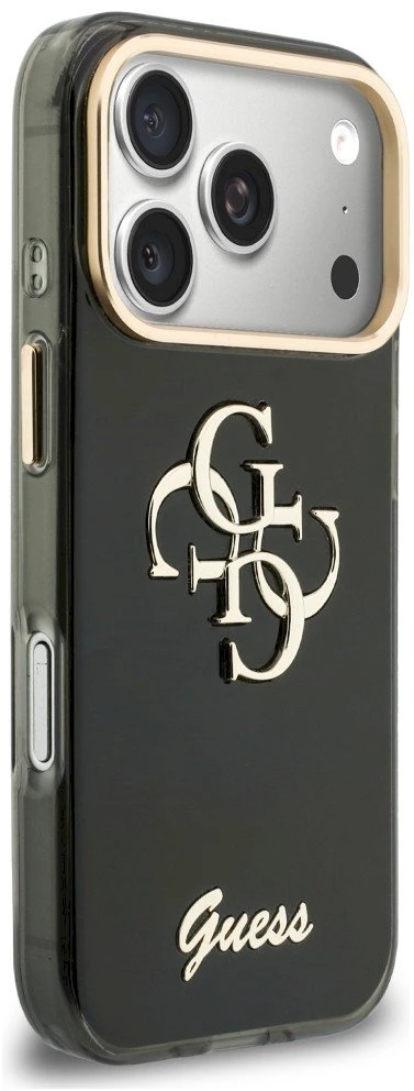 Dėklas Guess IML 4G Script Metal Case for iPhone 17 Pro / 18 Pro - Juoda