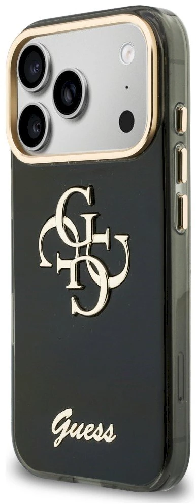 Dėklas Guess IML 4G Script Metal Case for iPhone 17 Pro / 18 Pro - Juoda