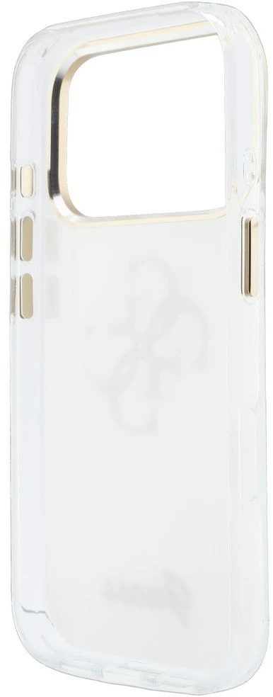 Dėklas Guess IML 4G Metalinis dangtelis su skriptu, skirtas iPhone 17 Pro Max / 18 Pro Max - Baltas