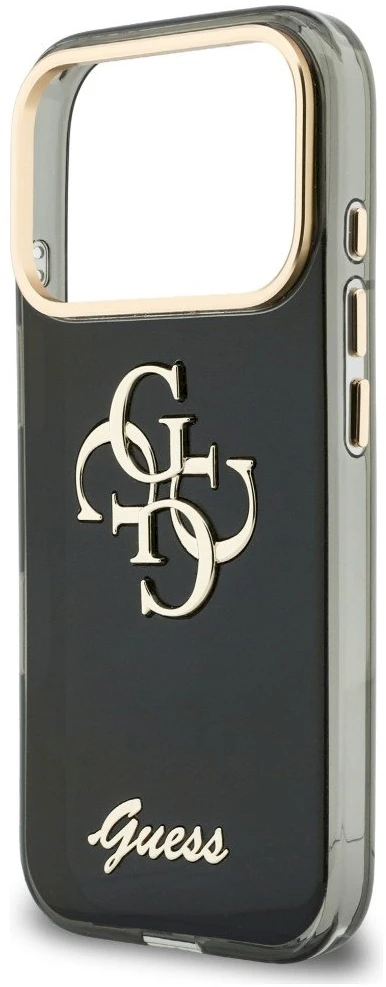 Dėklas Guess IML 4G Script Metal Case for iPhone 17 Pro Max / 18 Pro Max - Juoda