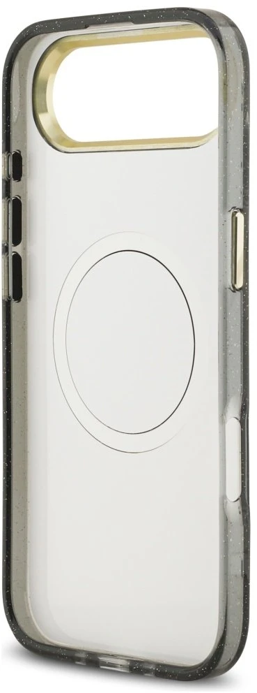 „Guess IML“ blizgučių ir gėlių trikampio formos „MagSafe“ dėklas, skirtas „iPhone Air“ – juodas