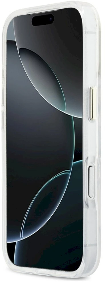 „Guess IML Gradient Script“ metalinis „MagSafe“ dėklas, skirtas „iPhone 17 Pro Max“ – Baltas