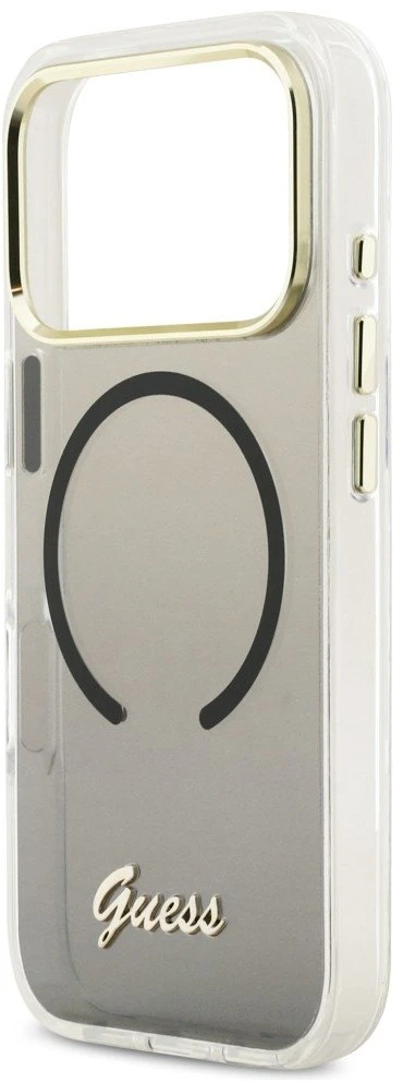 „Guess IML Gradient Script“ metalinis „MagSafe“ dėklas, skirtas „iPhone 17 Pro Max“ – Juodas
