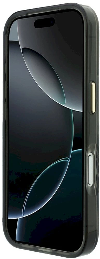 Guess IML zebra blizgi trikampio logotipo MagSafe dėklas iPhone 17 Pro Max / 18 Pro Max - Sidabrinis