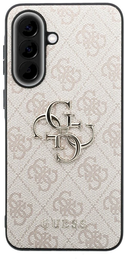 Guess PU 4G Metal Logo dėklas skirtas Samsung Galaxy A57 rožinės spalvos