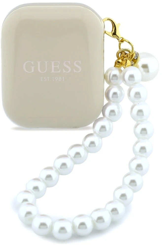 Belaidės ausinės GUESS TWS Pearl Strap GUE005326 smėlio spalvos