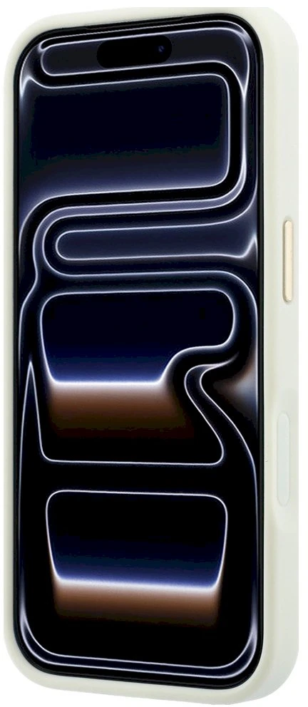 Guess Peony 4G Small Logo dėklas su MagSafe, skirtas iPhone 17 Pro / 18 Pro – smėlio spalvos