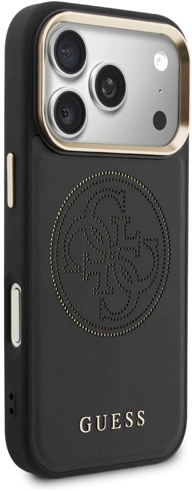 „Guess“ perforuotas 4G „MagSafe“ dėklas, skirtas „iPhone 17 Pro Max“ - juodas