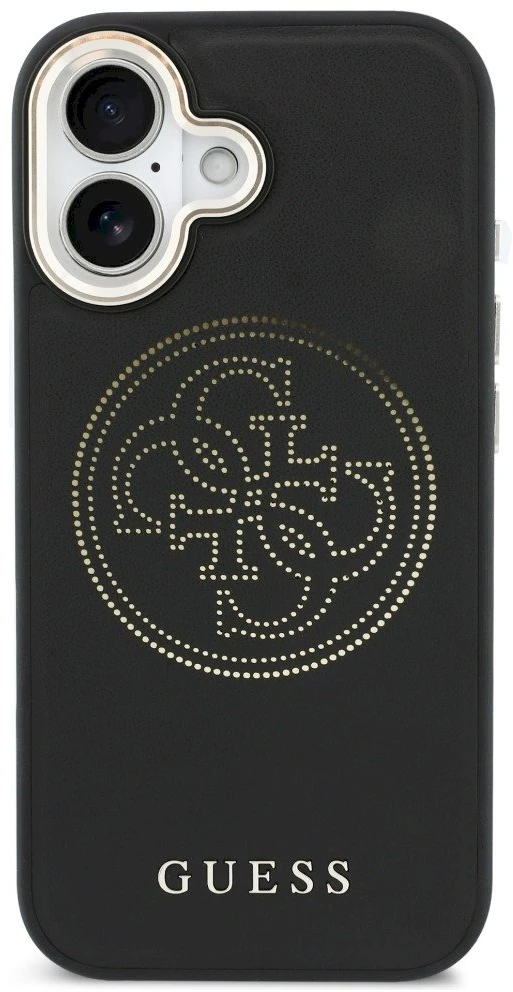 „Guess“ perforuotas 4G „MagSafe“ dėklas, skirtas „iPhone 17“ - juodas